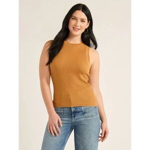 Free Assembly Women’s Scallop Trim Sleeveless Lightweight Sweater Blouse NWT